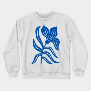 Blue Stylized Tulip Crewneck Sweatshirt